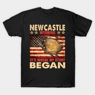 Newcastle Wyoming Usa Flag 4Th Of July T-Shirt